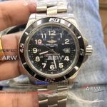 Perfect Replica Breitling Superocean SS Black Bezel Watch for Sale